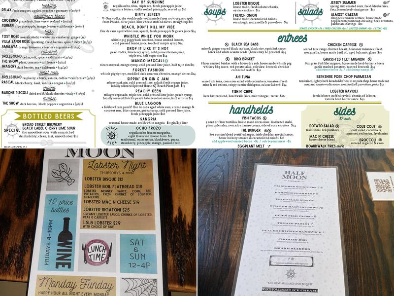 Half Moon Menu
