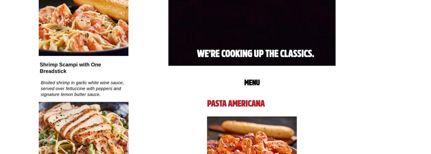 Pasta Americana Menu