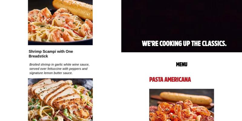Pasta Americana Menu