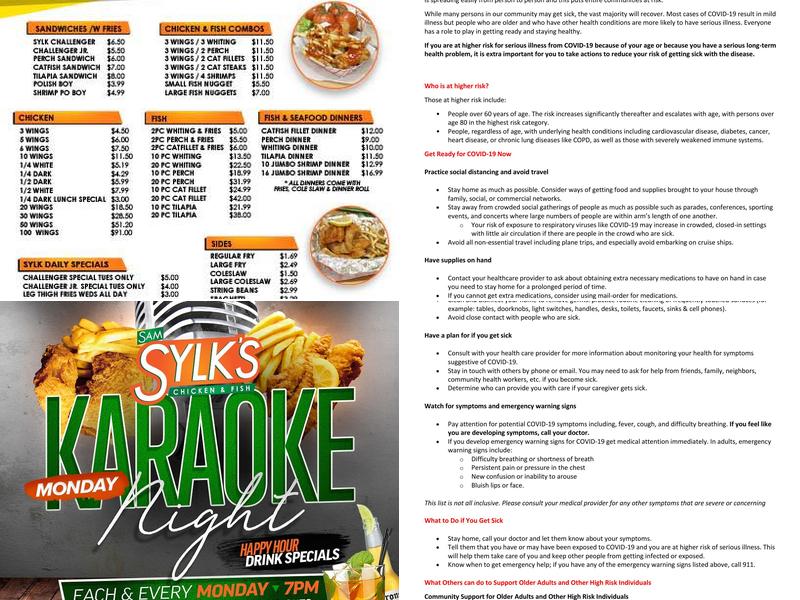 Sam Sylk's Chicken And Fish Akron Ohio Menu
