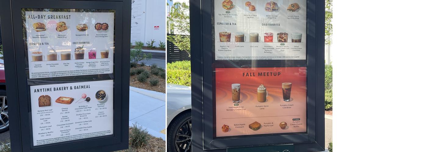 Starbucks Menu