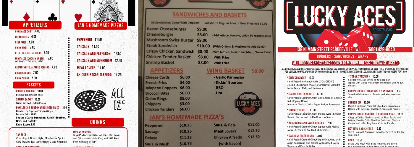 Lucky Aces Sports Bar & Grill Menu