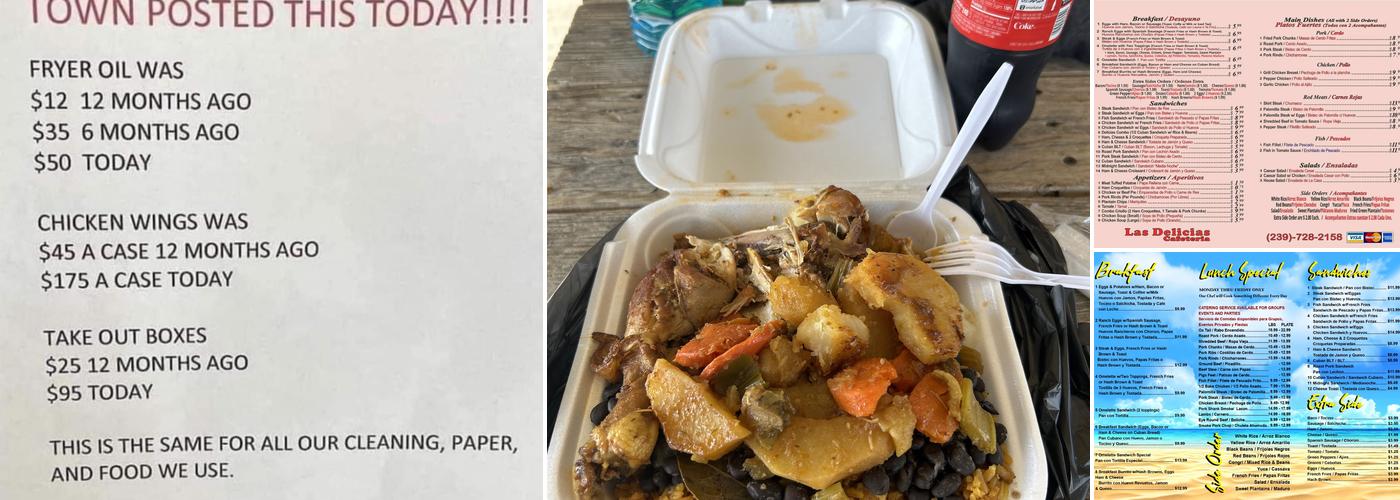 Cuban food cefeteria inside gas station Menu