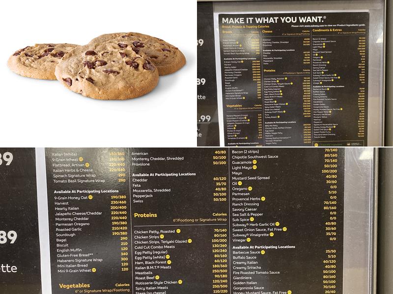 Subway Menu