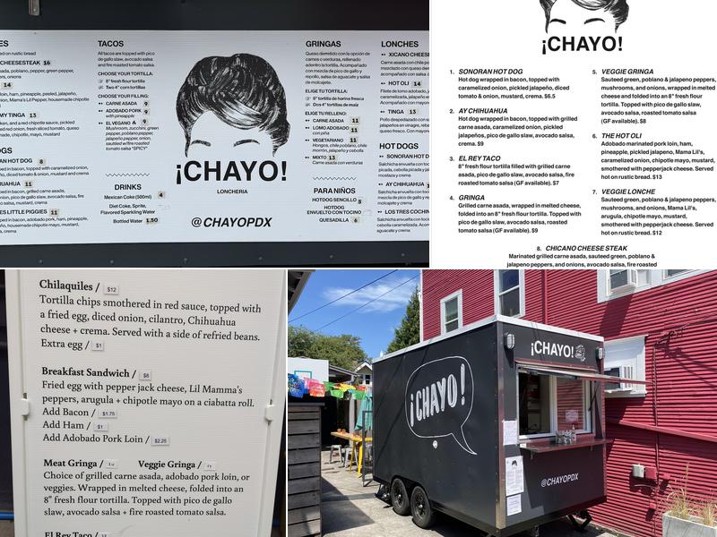 ¡Chayo! Menu