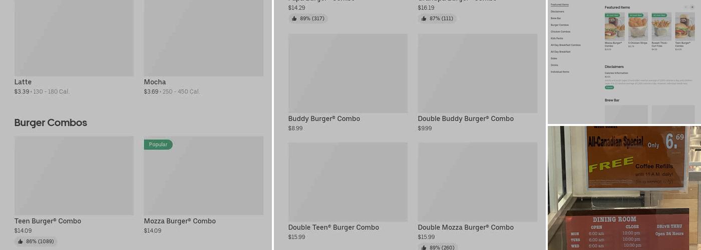 A&W Canada Menu