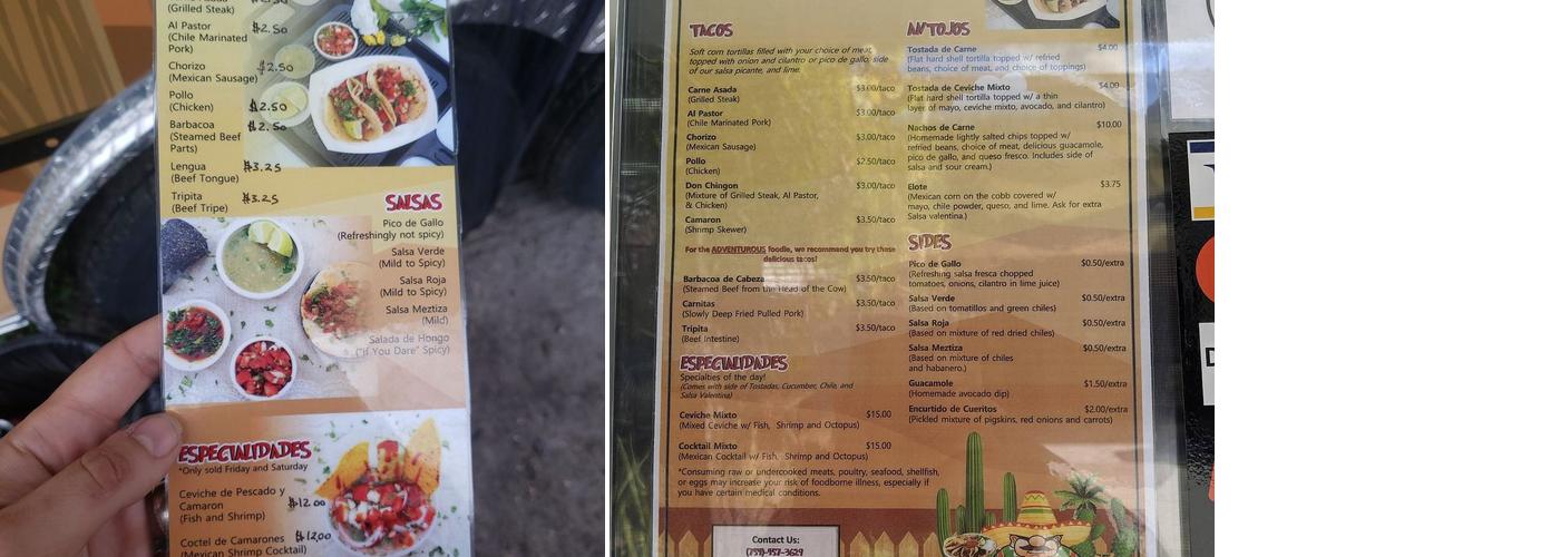 Don Chingón Tacos Menu