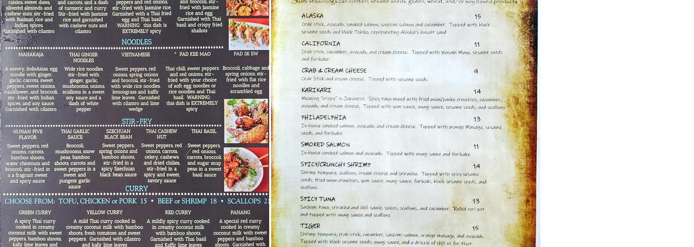 The World's End Restaurant Menu