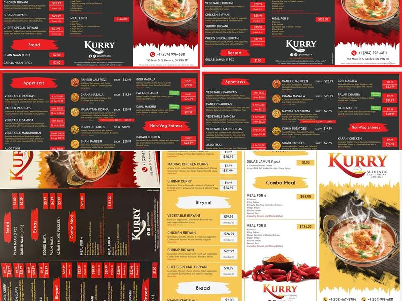 KURRY Menu