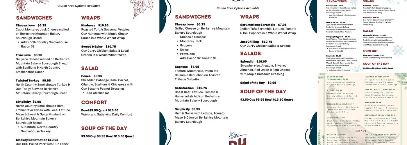 Random Harvest Menu