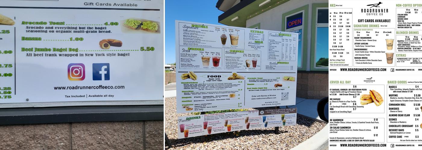 Roadrunner Coffee Co. Menu