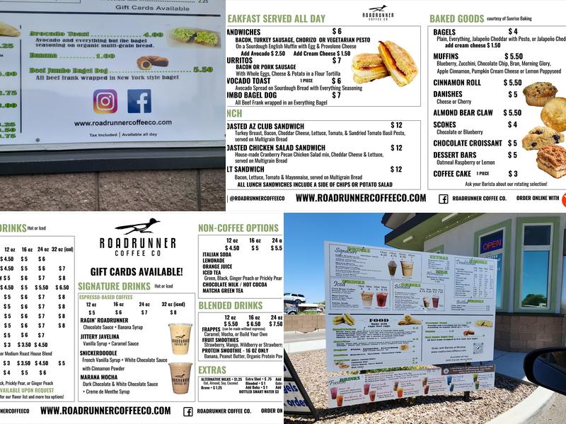 Roadrunner Coffee Co. Menu