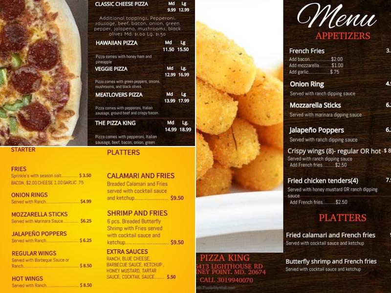 OCI Pub / Pizza King Menu