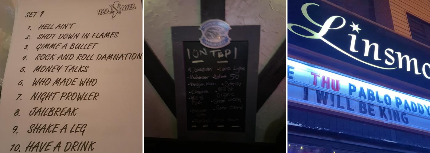 Linsmore Tavern Menu