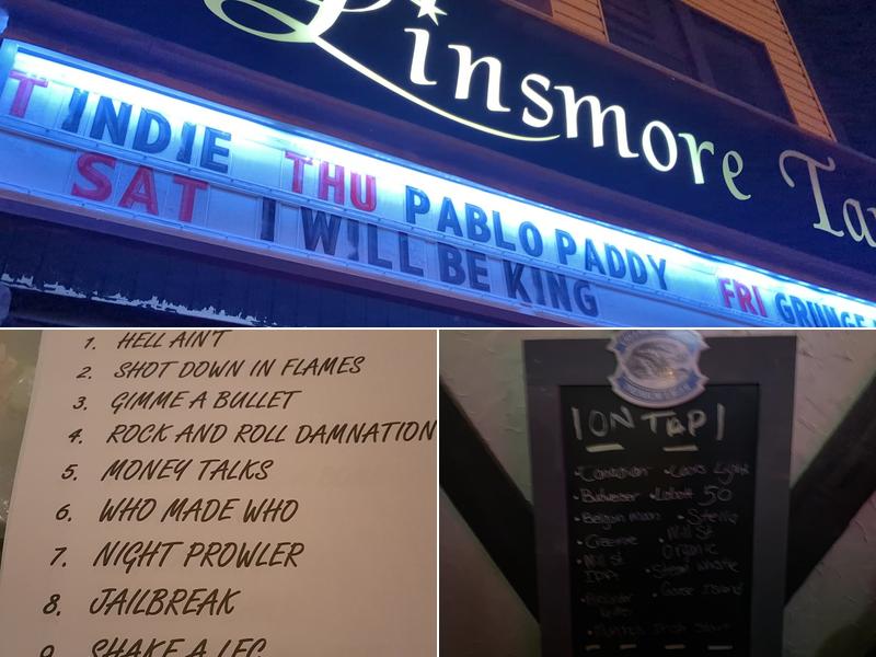 Linsmore Tavern Menu