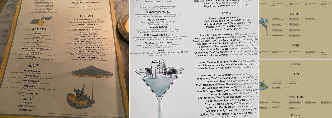 Sant'olina Menu