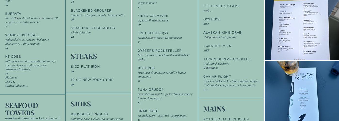 The Kingstide Menu