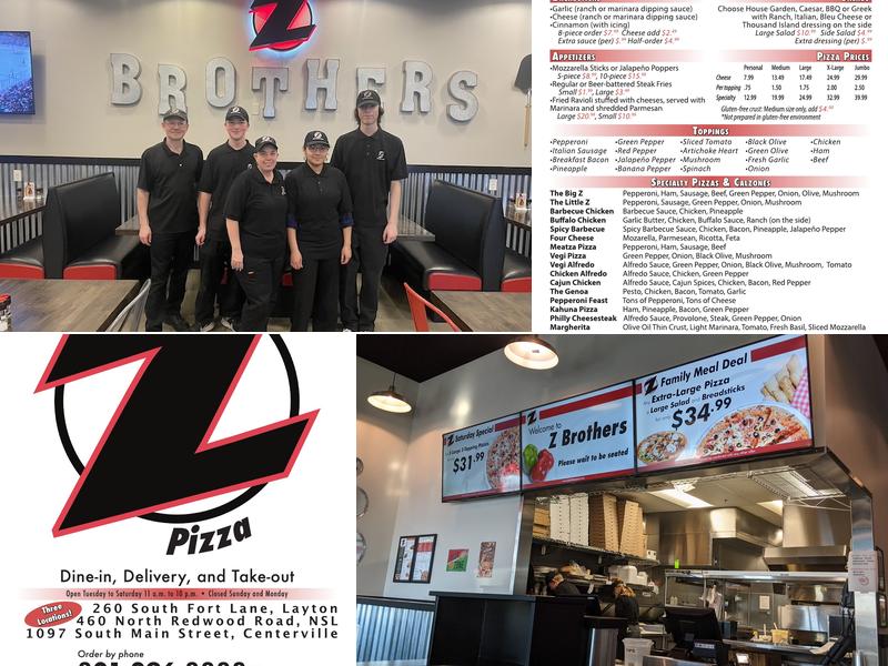 Z Brothers Pizza Menu
