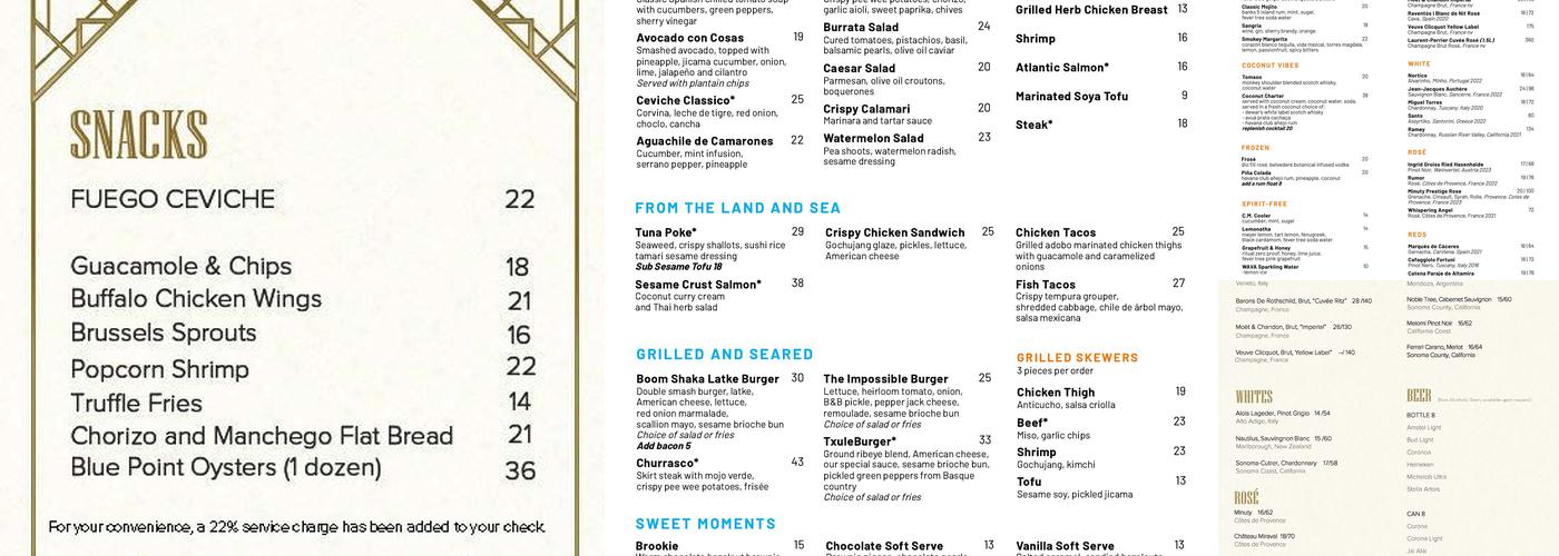 Lapidus Bar Menu