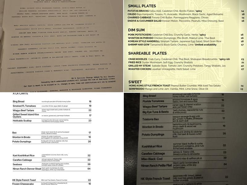 Zitz Sum Menu