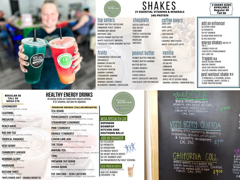 Monteagle Nutrition Menu