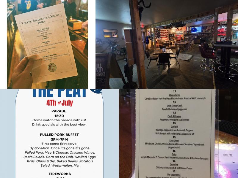 The Peat Steakhouse & Saloon Menu