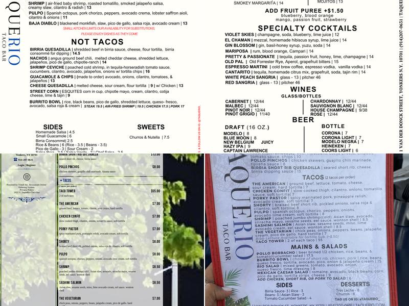 TaqueRio taco bar Menu