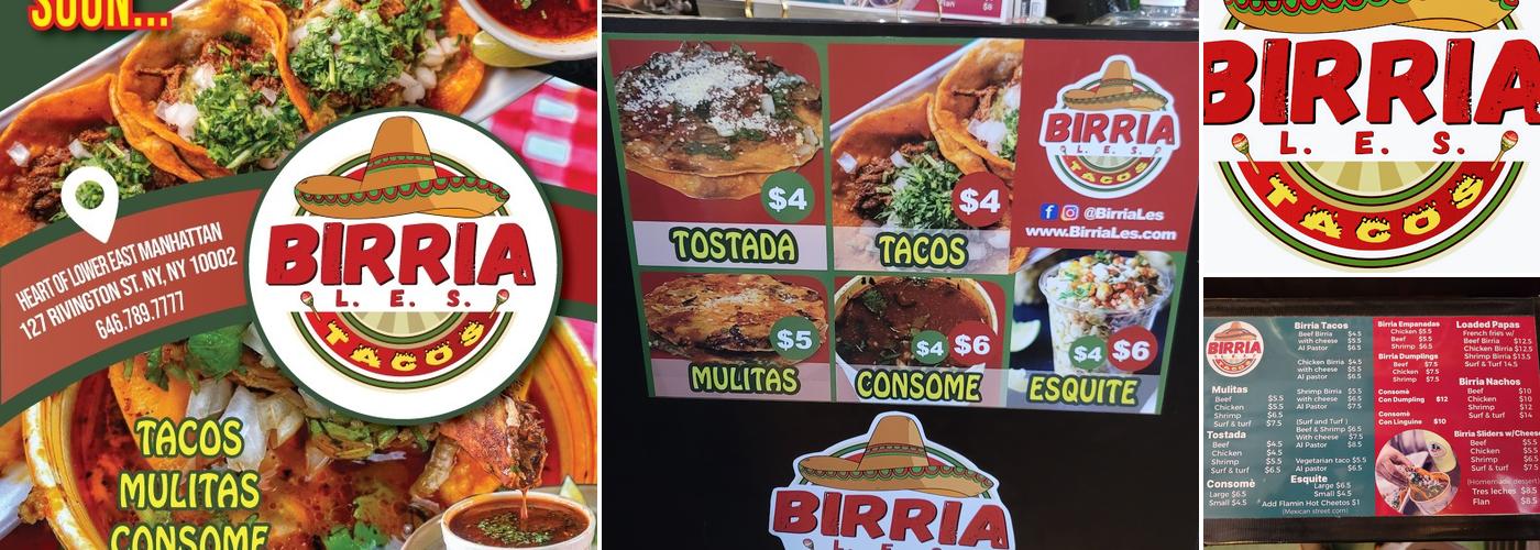 Birria LES Menu