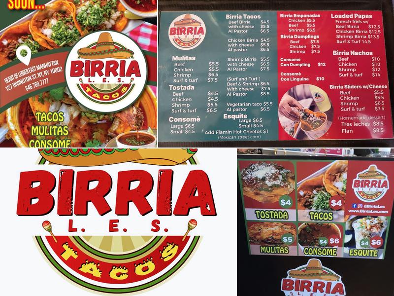 Birria LES Menu