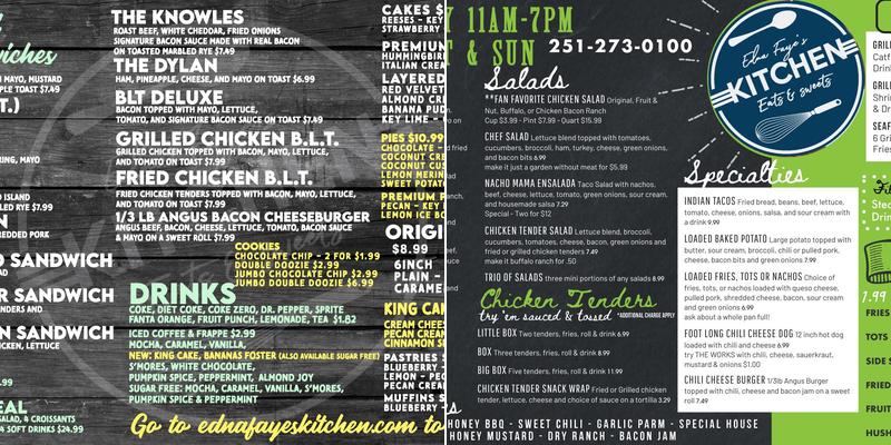 Edna Faye's Kitchen Menu