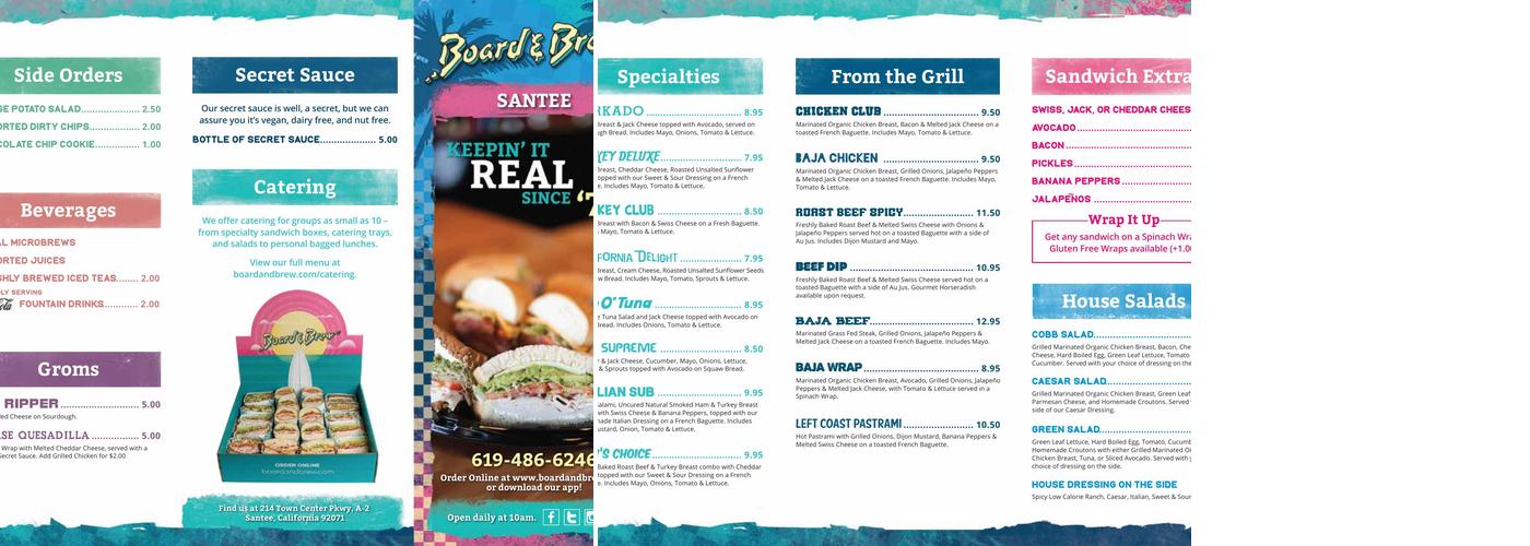Board & Brew - Santee Menu