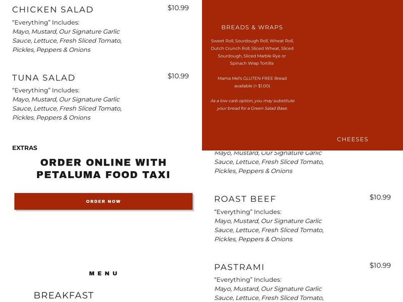 Dandy Sandos Menu