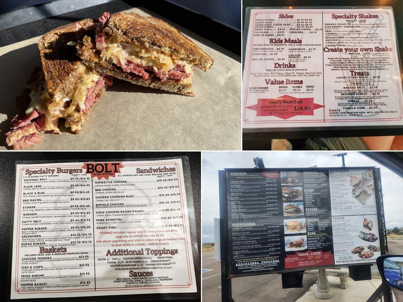 Bolt Burgers and Shakes Menu