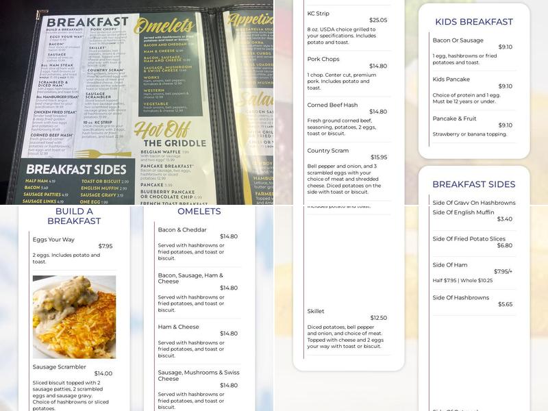 Trails Cafe Menu