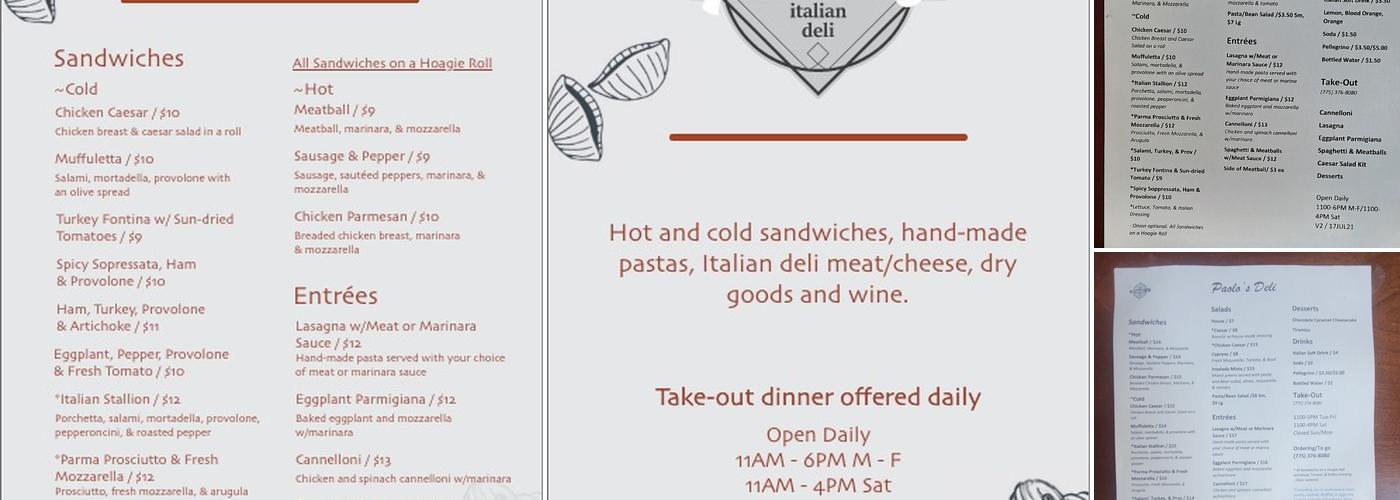 Paolo’s Deli Menu