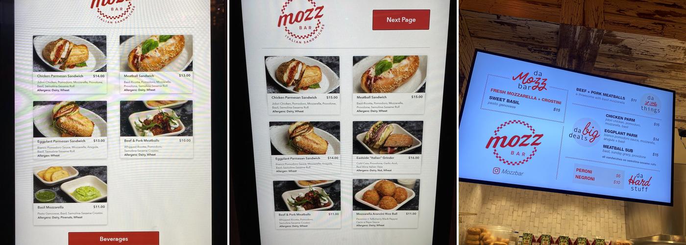 Mozz Bar By James Tree Menu
