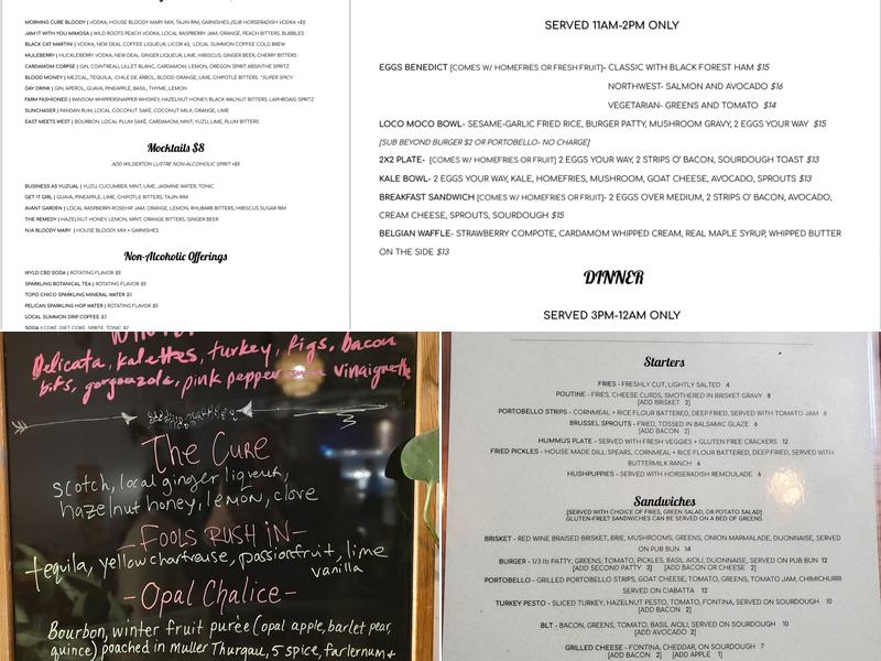 Conservatory Bar Menu