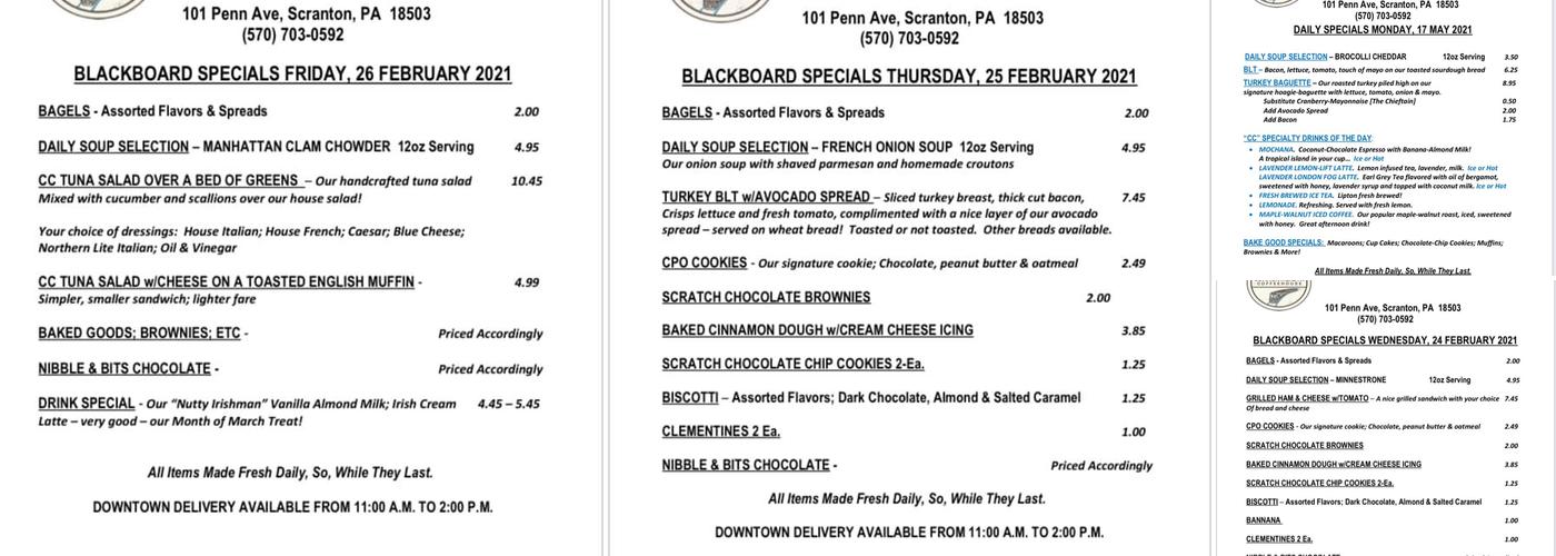 Commonwealth Coffeehouse Menu