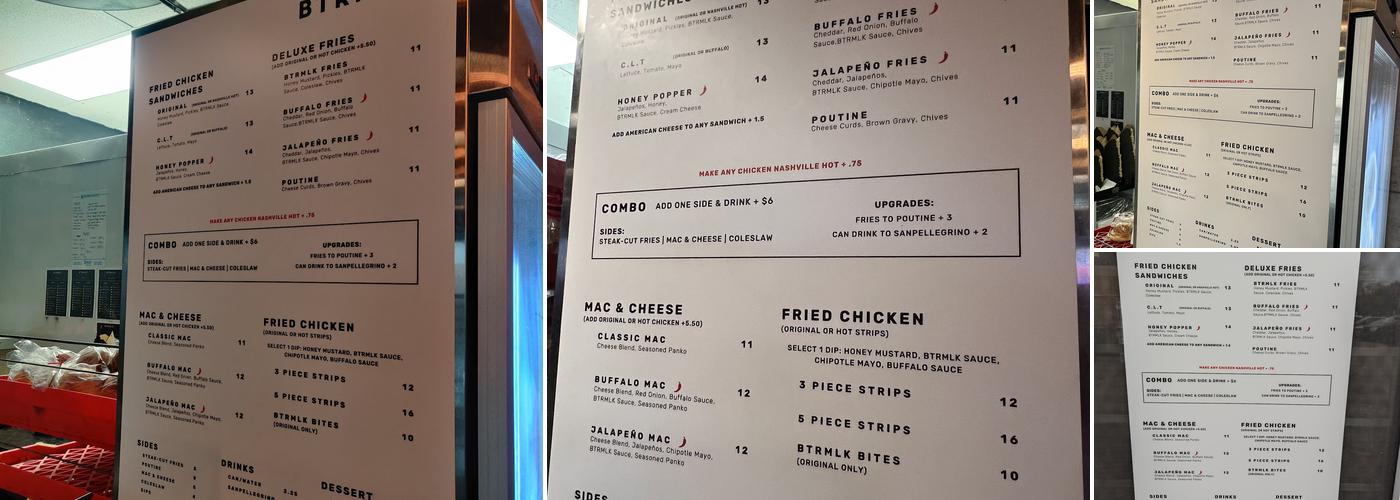 BTRMLK Menu