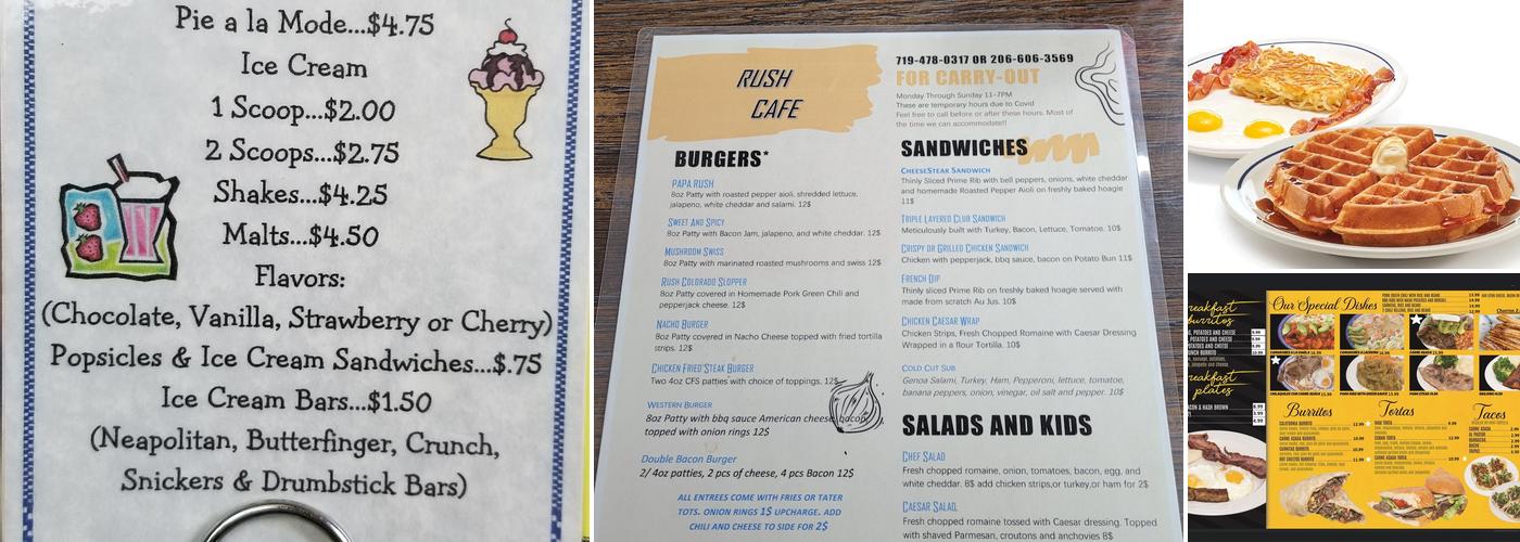 Rush Cafe Menu
