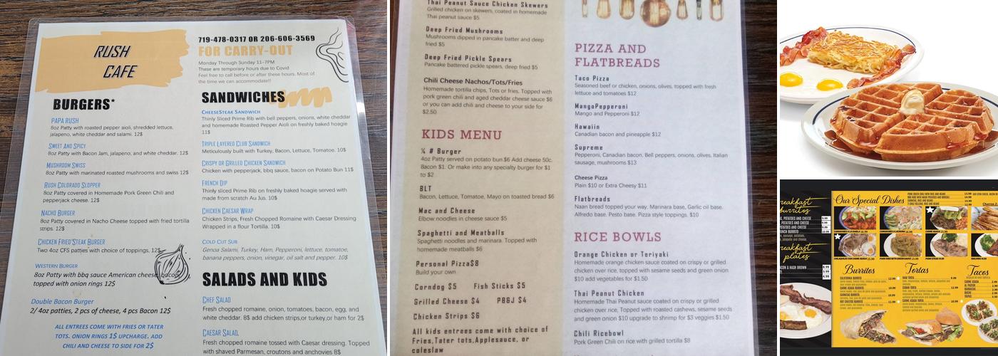 Rush Cafe Menu