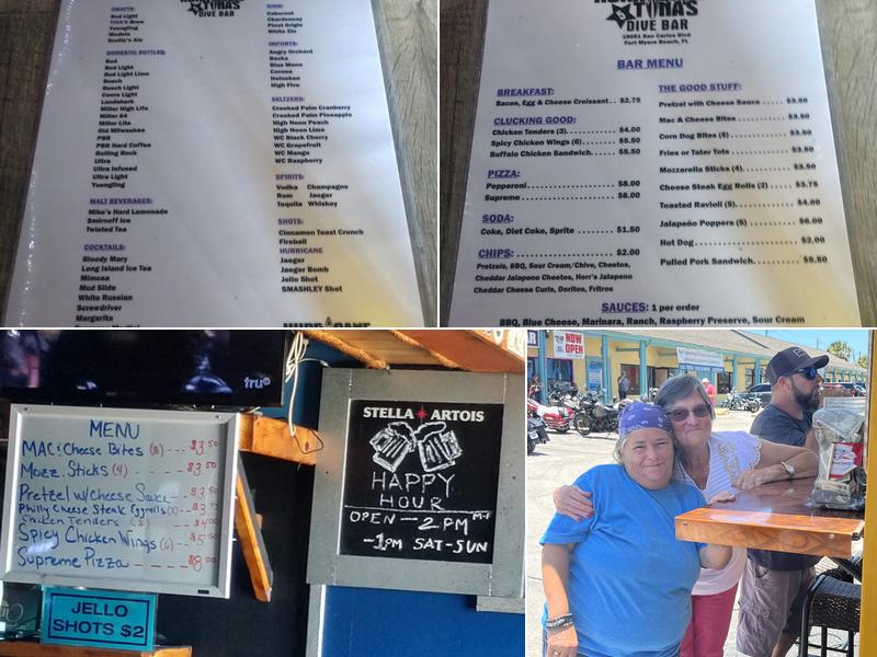 Hurricane Tinas 5 Star Dive Bar Menu