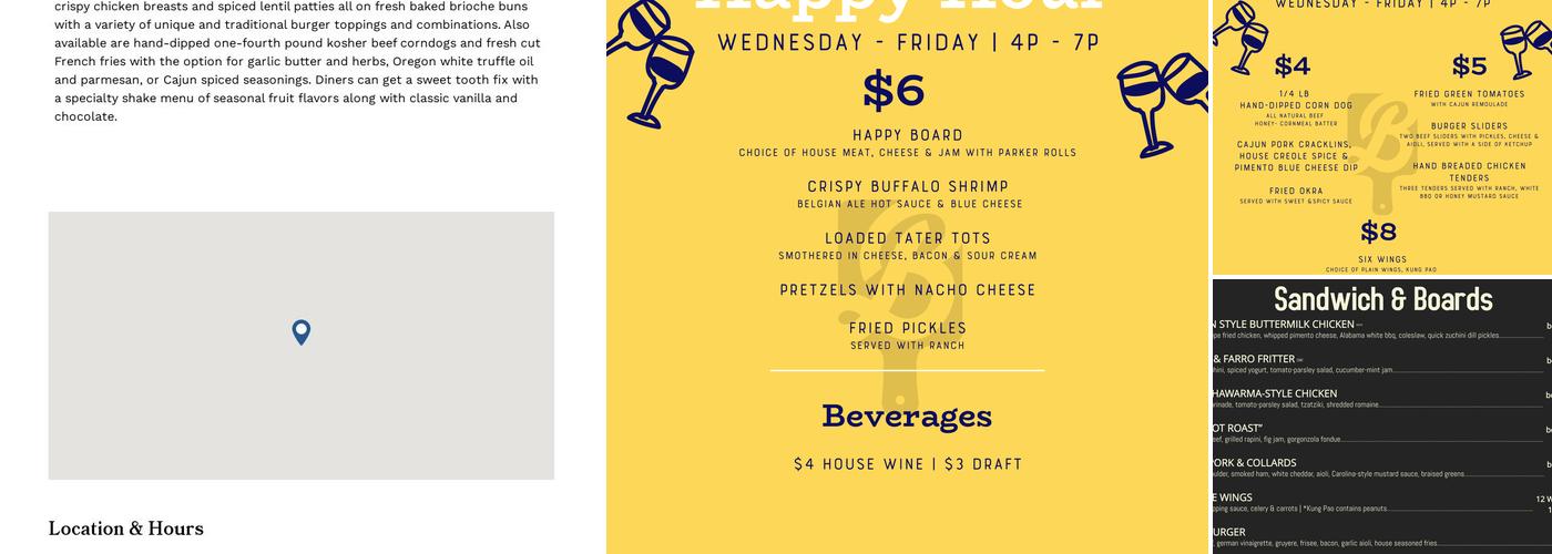 Bread and Burger Menu