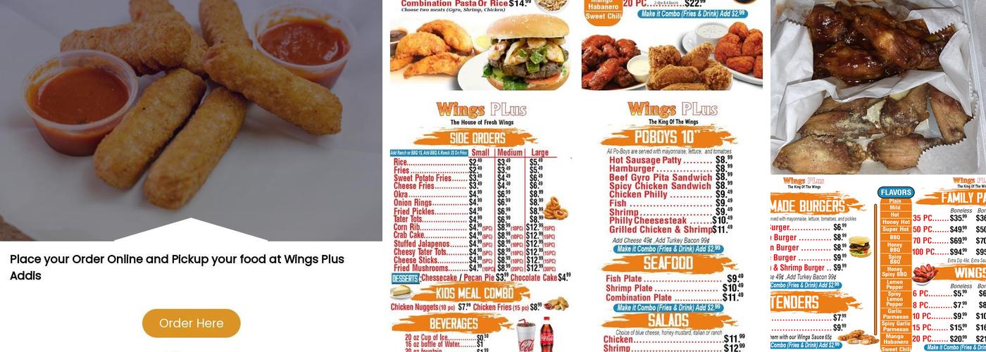 Wings Plus Menu