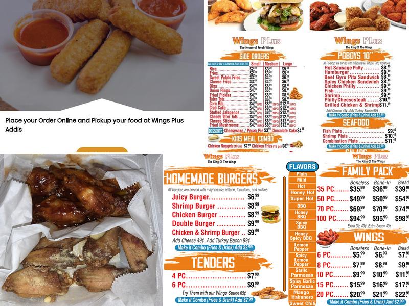 Wings Plus Menu