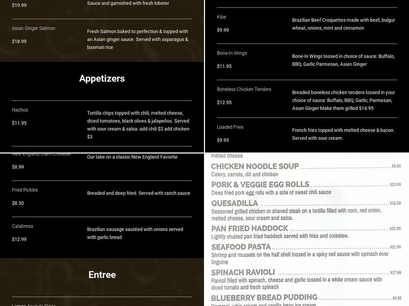 The Woo Bar & Grill Menu