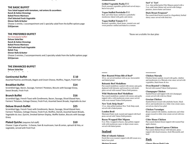 The Cruisin' Chef Menu