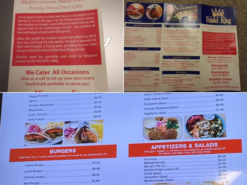 Falafel King Menu