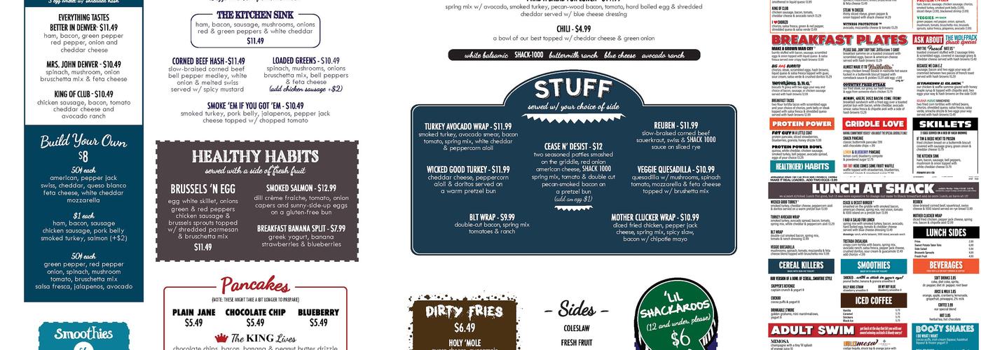 Shack Breakfast & Lunch Menu