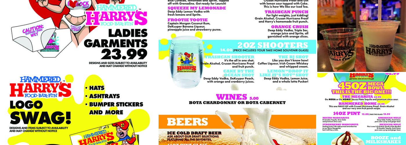 Hammered Harry's Las Vegas Menu